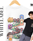 THEWHITELABEL SG19 Squid Game Logo 300Gsm Oversize Unisex T-shirt in Black and White Color - TheWhiteLabel