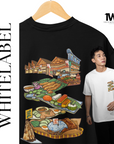 THEWHITELABEL SG18 Rasa Rasa Logo 300Gsm Oversize Unisex T-shirt in Black and White Color - TheWhiteLabel