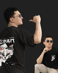THEWHITELABEL SG02 Honshu Logo 300Gsm Oversize Unisex T-shirt in Black and White Color - TheWhiteLabel