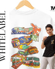 THEWHITELABEL SG14 Nostalgia Singapore Logo 300Gsm Oversize Unisex T-shirt in Black and White Color - TheWhiteLabel