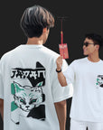THEWHITELABEL SG02 Honshu Logo 300Gsm Oversize Unisex T-shirt in Black and White Color - TheWhiteLabel