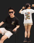 THEWHITELABEL SG14 Nostalgia Singapore Logo 300Gsm Oversize Unisex T-shirt in Black and White Color - TheWhiteLabel