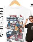 THEWHITELABEL SG17 TWL Pools Logo 300Gsm Oversize Unisex T-shirt in Black and White Color - TheWhiteLabel