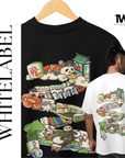 THEWHITELABEL SG12 Mahjong Panda Logo 300Gsm Oversize Unisex T-shirt in Black and White Color - TheWhiteLabel