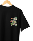 THEWHITELABEL SG12 Mahjong Panda Logo 300Gsm Oversize Unisex T-shirt in Black and White Color - TheWhiteLabel