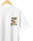 THEWHITELABEL SG16 Nanyang Breakfast Logo 300Gsm Oversize Unisex T-shirt in Black and White Color - TheWhiteLabel