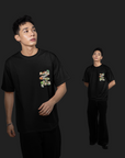 THEWHITELABEL SG12 Mahjong Panda Logo 300Gsm Oversize Unisex T-shirt in Black and White Color - TheWhiteLabel