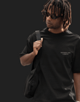 THEWHITELABEL CS01 Classic Member Logo 300Gsm Oversize Unisex T-shirt in Black and White Color - TheWhiteLabel