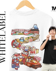 THEWHITELABEL SG15 Daruma Logo 300Gsm Oversize Unisex T-shirt in Black and White Color - TheWhiteLabel