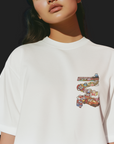 THEWHITELABEL SG15 Daruma Logo 300Gsm Oversize Unisex T-shirt in Black and White Color - TheWhiteLabel