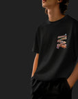 THEWHITELABEL SG15 Daruma Logo 300Gsm Oversize Unisex T-shirt in Black and White Color - TheWhiteLabel