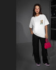 THEWHITELABEL SG21 Fortune Cat Island 300Gsm Oversize Unisex T-shirt in Black and White Color - TheWhiteLabel