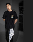 THEWHITELABEL SG21 Fortune Cat Island 300Gsm Oversize Unisex T-shirt in Black and White Color - TheWhiteLabel