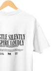 THEWHITELABEL CS05 Hustle in silence 300Gsm Oversize Unisex T-shirt in Black and White Color - TheWhiteLabel