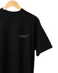 Front View of 300GSM heavyweight cotton classic oversized t-shirt unisex Singapore in Black Colour