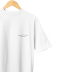 Front View of 300GSM heavyweight cotton classic oversized t-shirt unisex Singapore in White Colour