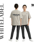 THEWHITELABEL EM01 Embossed Premium Oversized 300GSM Unisex T-Shirt Dark Blue and Khaki - TheWhiteLabel