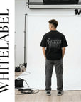 THEWHITELABEL CS01 Classic Member Logo 300Gsm Oversize Unisex T-shirt in Black and White Color - TheWhiteLabel