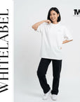 THEWHITELABEL CS02 Timeless Logo 300Gsm Oversize Unisex T-shirt in Black and White Color - TheWhiteLabel