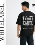 THEWHITELABEL CS03 RUGGED TBYC Logo 300Gsm Oversize Unisex T-shirt in Black and White Color THEWHITELABEL