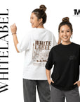 THEWHITELABEL CS04 Coffee Poster Logo 300Gsm Oversize Unisex T-shirt in Black and White Color THEWHITELABEL