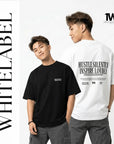 THEWHITELABEL CS05 Hustle in silence 300Gsm Oversize Unisex T-shirt in Black and White Color THEWHITELABEL