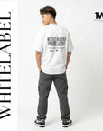 THEWHITELABEL CS05 Hustle in silence 300Gsm Oversize Unisex T-shirt in Black and White Color THEWHITELABEL