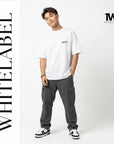 THEWHITELABEL CS05 Hustle in silence 300Gsm Oversize Unisex T-shirt in Black and White Color THEWHITELABEL