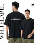 THEWHITELABEL PK03 Minimal Pocket Reflective Oversized Unisex T-Shirt in Black Colour THEWHITELABEL