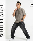 THEWHITELABEL AP02 Frayed Logo Tee Oversized Unisex T-Shirt in Acid Brown Colour THEWHITELABEL