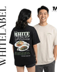 THEWHITELABEL CS11 SAMBAL STINGRAY AND KANGKONG 300Gsm Oversize Unisex T-shirt in Black and Beige Color THEWHITELABEL
