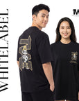 THEWHITELABEL SG24 POKER PANDA ROYALE 300Gsm Oversize Unisex T-shirt in Black Color THEWHITELABEL