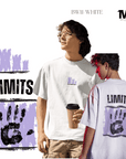 300GSM LIMITS Oversized Tee ( White ) – Push Beyond Boundaries with Ultimate Comfort and Style - TheWhiteLabel
