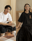 THEWHITELABEL SG11 Mala Xiangguo Logo 300Gsm Oversize Unisex T-shirt in Black and White Color - TheWhiteLabel