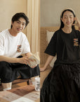 THEWHITELABEL SG11 Mala Xiangguo Logo 300Gsm Oversize Unisex T-shirt in Black and White Color - TheWhiteLabel