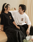 THEWHITELABEL SG11 Mala Xiangguo Logo 300Gsm Oversize Unisex T-shirt in Black and White Color - TheWhiteLabel