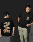 THEWHITELABEL SG01 Sushi Logo 300Gsm Oversize Unisex T-shirt in Black and White Color - TheWhiteLabel