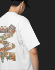 THEWHITELABEL SG01 Sushi Logo 300Gsm Oversize Unisex T-shirt in Black and White Color - TheWhiteLabel
