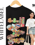 THEWHITELABEL SG13 Pasar Malam Logo 300Gsm Oversize Unisex T-shirt in Black and White Color - TheWhiteLabel