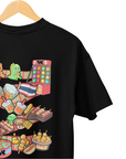 THEWHITELABEL SG13 Pasar Malam Logo 300Gsm Oversize Unisex T-shirt in Black and White Color - TheWhiteLabel