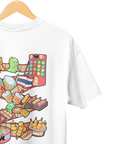 THEWHITELABEL SG13 Pasar Malam Logo 300Gsm Oversize Unisex T-shirt in Black and White Color - TheWhiteLabel