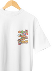 THEWHITELABEL SG13 Pasar Malam Logo 300Gsm Oversize Unisex T-shirt in Black and White Color - TheWhiteLabel