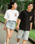 THEWHITELABEL SG13 Pasar Malam Logo 300Gsm Oversize Unisex T-shirt in Black and White Color - TheWhiteLabel