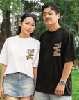 THEWHITELABEL SG13 Pasar Malam Logo 300Gsm Oversize Unisex T-shirt in Black and White Color - TheWhiteLabel