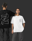 THEWHITELABEL SG00 Signature Logo 300Gsm Oversize Unisex T-shirt in Black and White Color - TheWhiteLabel
