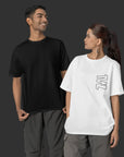 THEWHITELABEL SG00 Signature Logo 300Gsm Oversize Unisex T-shirt in Black and White Color - TheWhiteLabel