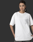 THEWHITELABEL SG00 Signature Logo 300Gsm Oversize Unisex T-shirt in Black and White Color - TheWhiteLabel