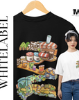THEWHITELABEL SG10 Bubbletea Logo 300Gsm Oversize Unisex T-shirt in Black and White Color - TheWhiteLabel