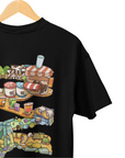 THEWHITELABEL SG10 Bubbletea Logo 300Gsm Oversize Unisex T-shirt in Black and White Color - TheWhiteLabel