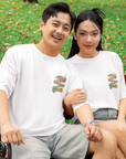 THEWHITELABEL SG10 Bubbletea Logo 300Gsm Oversize Unisex T-shirt in Black and White Color - TheWhiteLabel